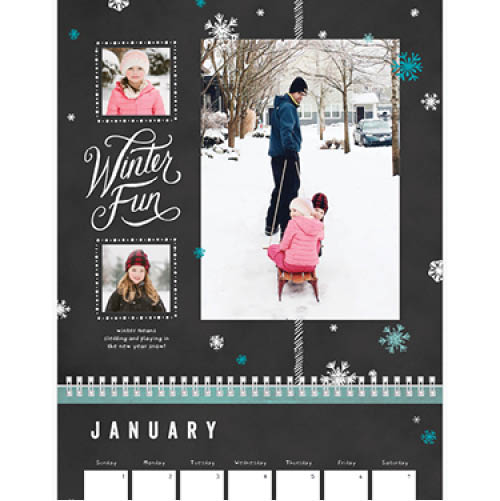 Seasonal Chalkboard Wall Calendar, 12x12