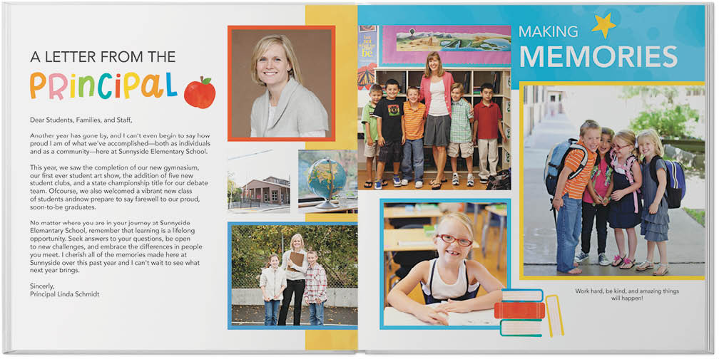 Colorful Elementary School Yearbook Photo Book Shutterfly
