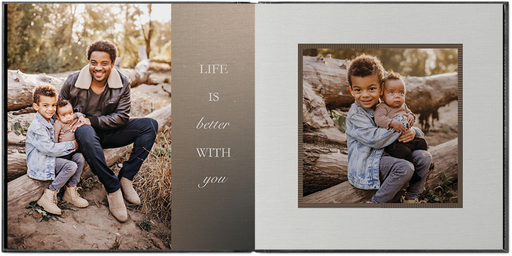 Grateful For You Photo Book, 10x10, Premium Leather Cover, PROFESSIONAL 6 COLOR PRINTING, Deluxe Layflat
