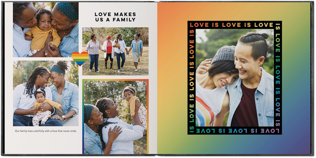 Love Wins Photo Book, 8x8, Premium Leather Cover, PROFESSIONAL 6 COLOR PRINTING, Deluxe Layflat