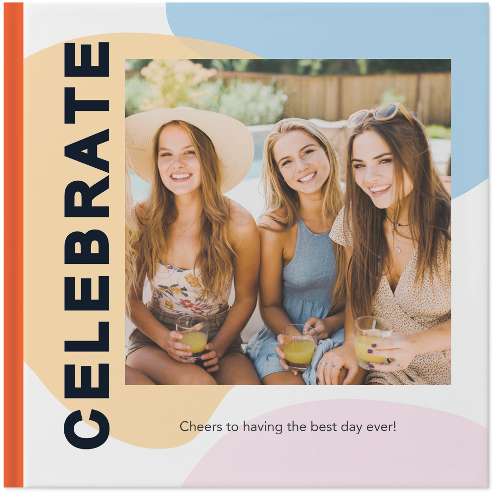 Modern Celebrations Photo Book, 8x8, Hard Cover - Glossy, PROFESSIONAL 6 COLOR PRINTING, Deluxe Layflat