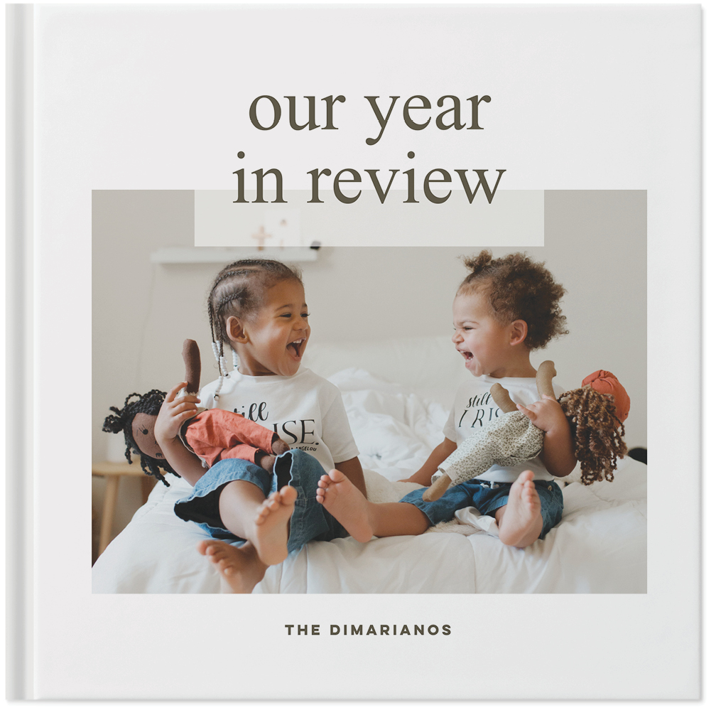 Modern Year In Review Photo Album Photo Book, 12x12, Hard Cover, Deluxe Layflat