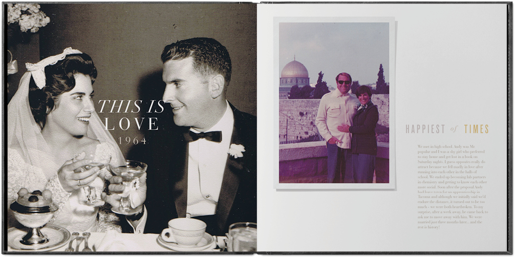 Through the Years Photo Book, 12x12, Premium Leather Cover, Deluxe Layflat