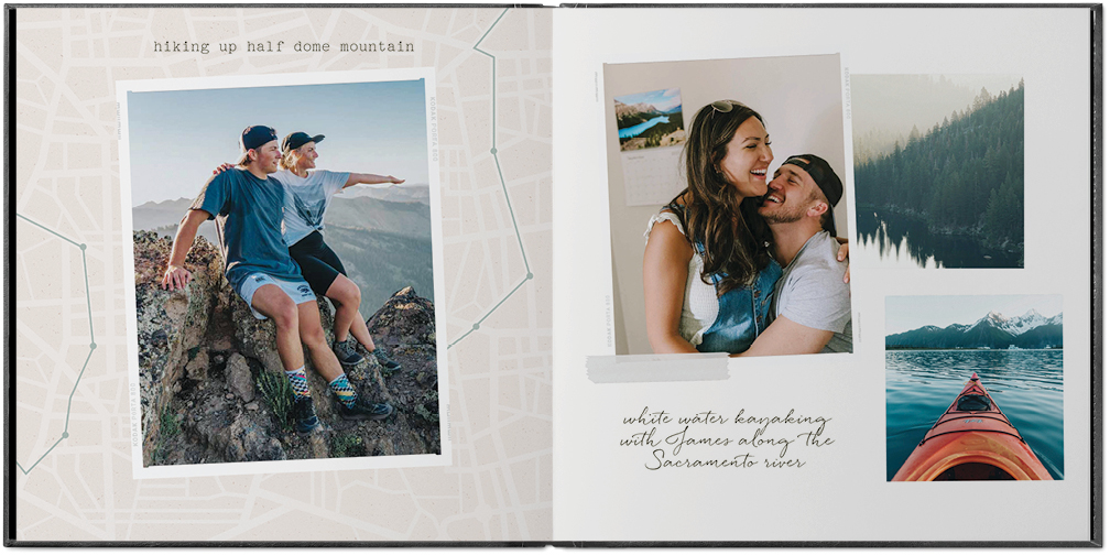 Travel Journal Photo Book, 10x10, Premium Leather Cover, PROFESSIONAL 6 COLOR PRINTING, Deluxe Layflat
