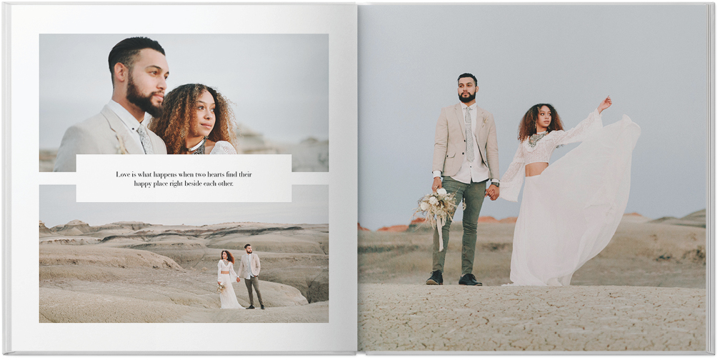 Photobook Cover Template for Square Wedding Album, Instant