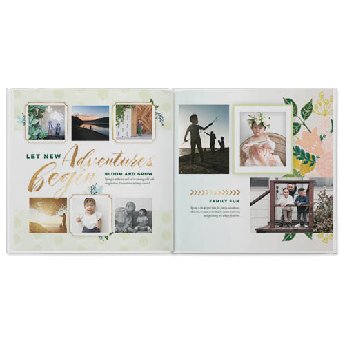 Spring Florals Photo Book, 8x8, Professional Flush Mount Albums, Flush Mount Pages