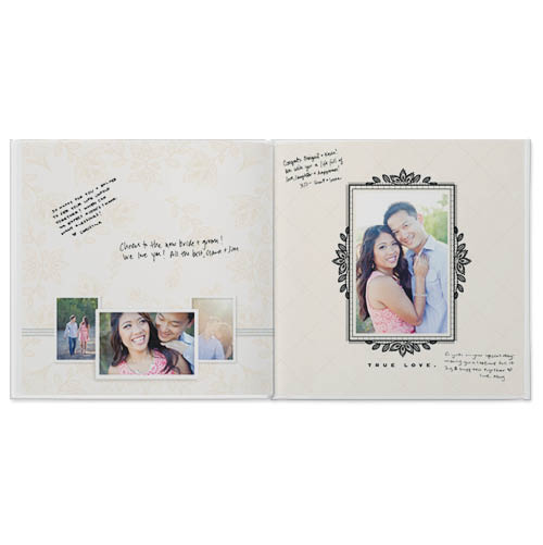 Vintage Wedding Guestbook Photo Book, 10x10, Professional Flush Mount Albums, Flush Mount Pages