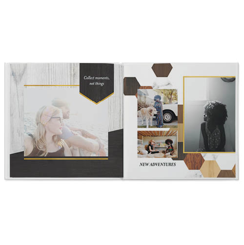 Wood and Marble Patterns Photo Book, 10x10, Professional Flush Mount Albums, Flush Mount Pages
